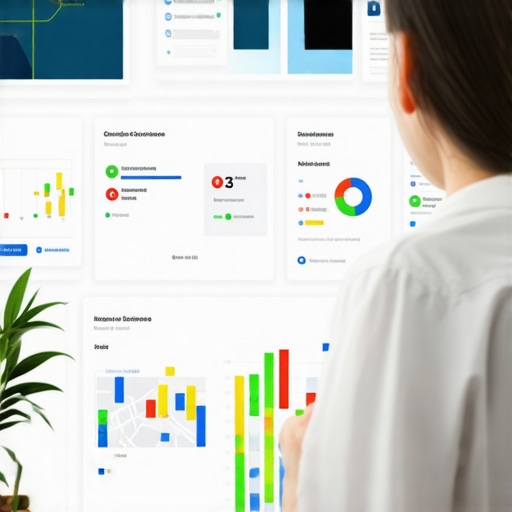 Person reviewing local SEO analytics on a computer with Google Maps and charts