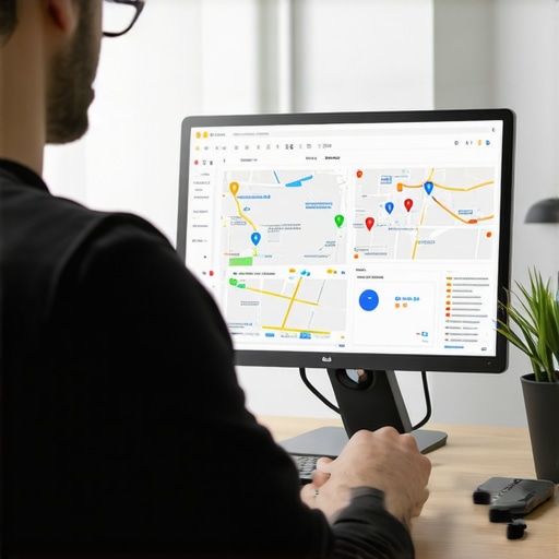 Deep Dive into Local SEO Analytics Person studying local SEO data and Google Maps analytics on a computer screen.
