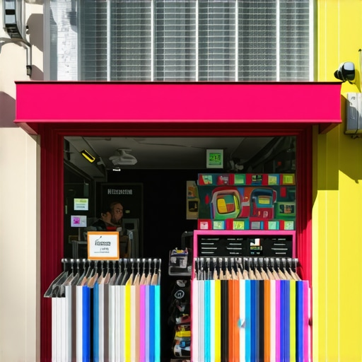 Localized storefront street scene Vibrant storefront on a busy street showcasing local business