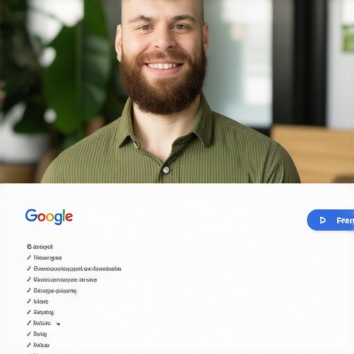 Business owner updating Google My Business profile with photos and details
