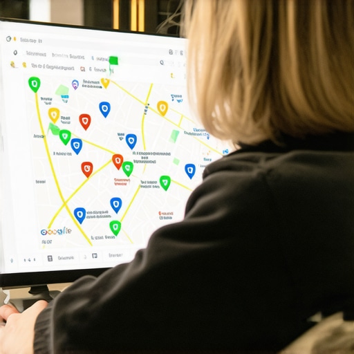 Person reviewing local SEO analytics on a computer