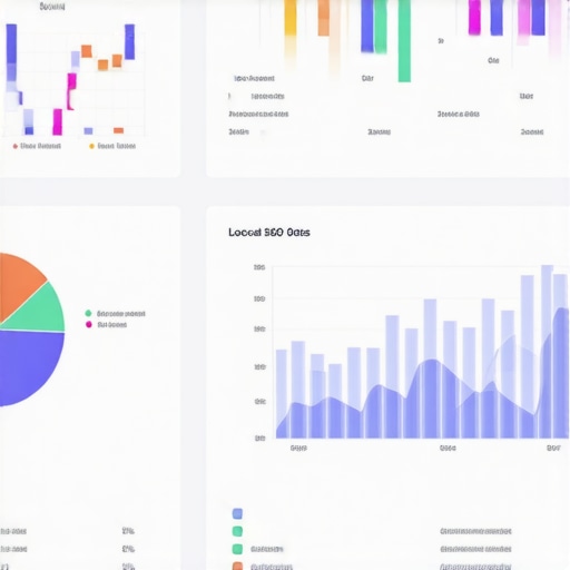 Screenshot of local SEO analytics dashboard with ranking graphs