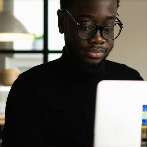 Business owner updating and optimizing their Google Business Profile on a laptop
