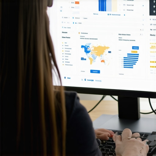 Person reviewing local SEO analytics and maps on a computer