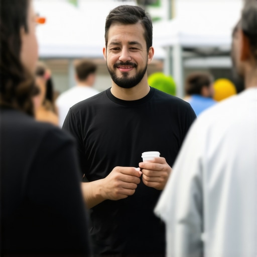 Community Engagement for Map Ranking Business owner participating in neighborhood event to improve local Google Map rankings.