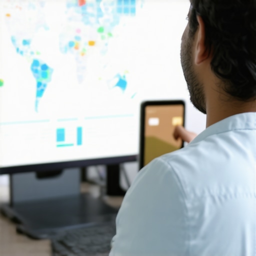 Person working on local SEO analysis using SEO software and maps