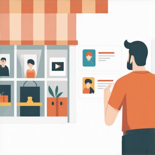 Optimizing Business Profile for Map SEO Business owner updating Google My Business profile with photos and info.