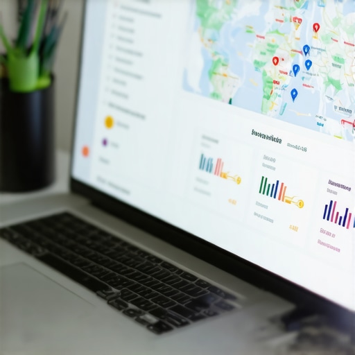 Screenshot of SEO dashboard displaying map ranking data and analytics.