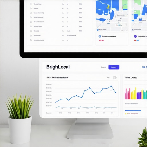 Computer screen displaying BrightLocal and Moz Local dashboards for local SEO management.