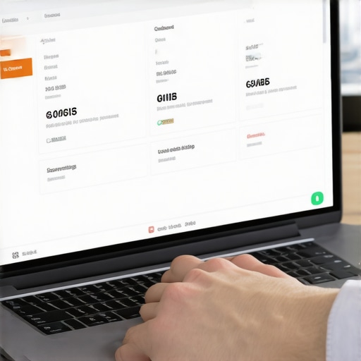 Person analyzing map SEO data on a laptop