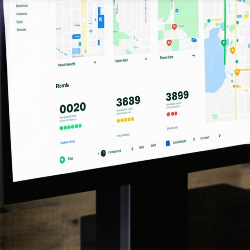 Screenshot of a SEO rank tracker displaying local map rankings and analytics.