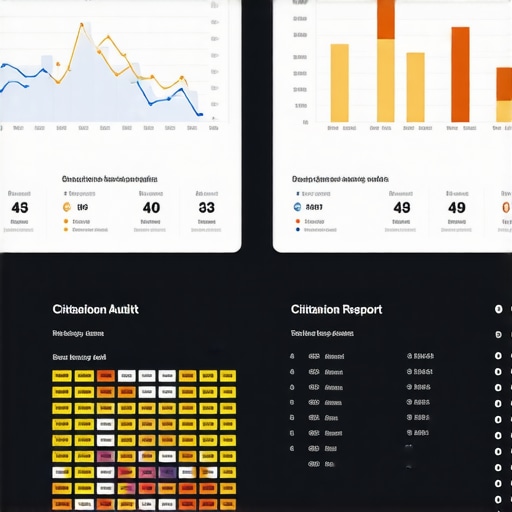 A screenshot showing local search ranking metrics and citation audits for GBP optimization
