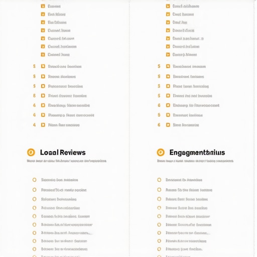 A diagram showing essential local SEO tactics such as reviews, citations, engagement, and content.