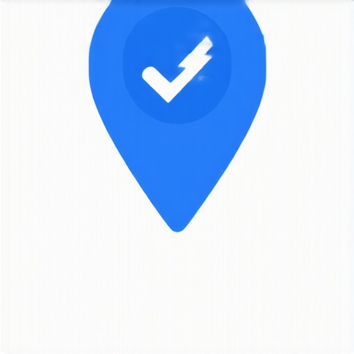 Business location pin with verification checkmark on Google Maps
