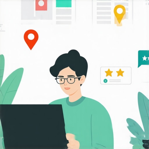 Person optimizing service pages with local keywords and schema markup.