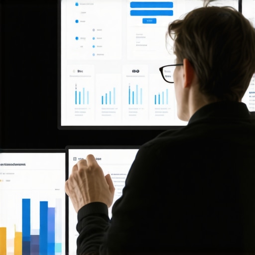 Person monitoring local SEO performance using computer and multiple digital tools.