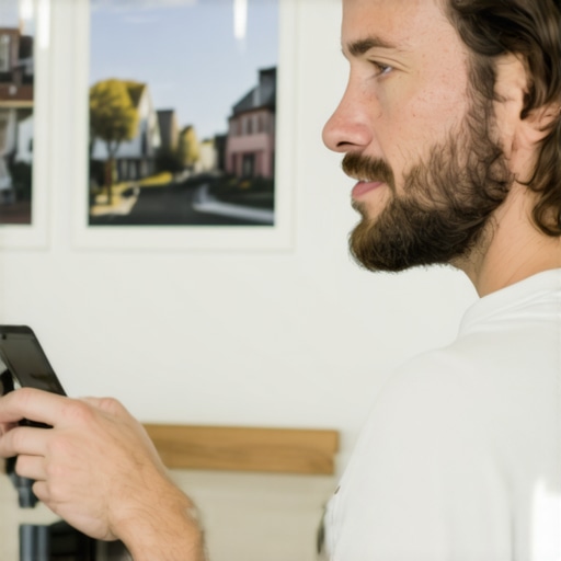 Business owner updating Google Business Profile with local landmarks and photos.