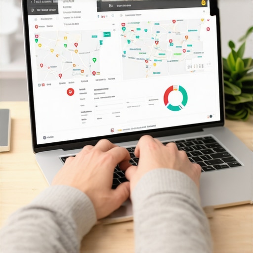 Person working on local SEO tools to boost map rankings and monitor geo-coordinates